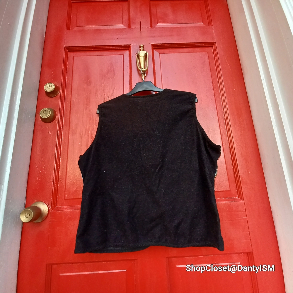 Vtg 1980s Tartan Corduroy Vest  With Patchwork Design - Picture 4 of 15